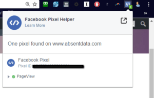 Facebook Pixel Helper can help to determine if the pixel is installed correctly.