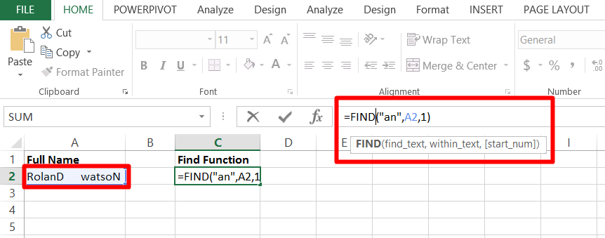 Use the find function to locate text in documents in Excel