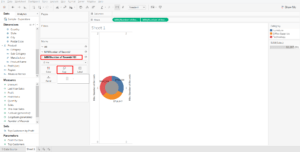 Step 11 in how to make a donut chart in Tableau