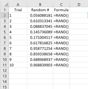 use the rand function to generate random number in excel