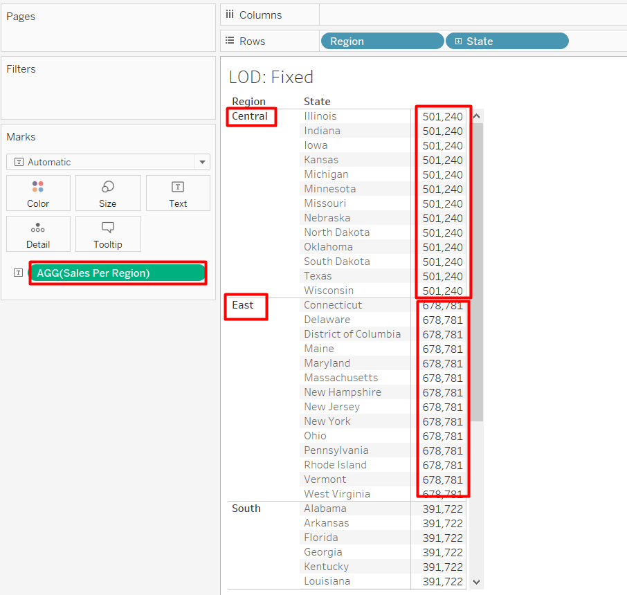 Use Fixed for a level of detail calculation in Tableau