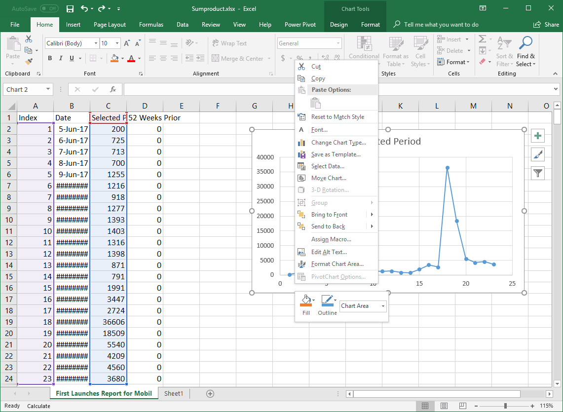 Right click and add new data to change labels on the graph
