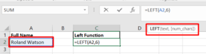 Use the left function to extract a number of characters from a value.