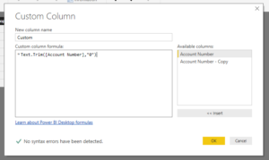 The text.trim function will eliminate leading zeros in Power BI.